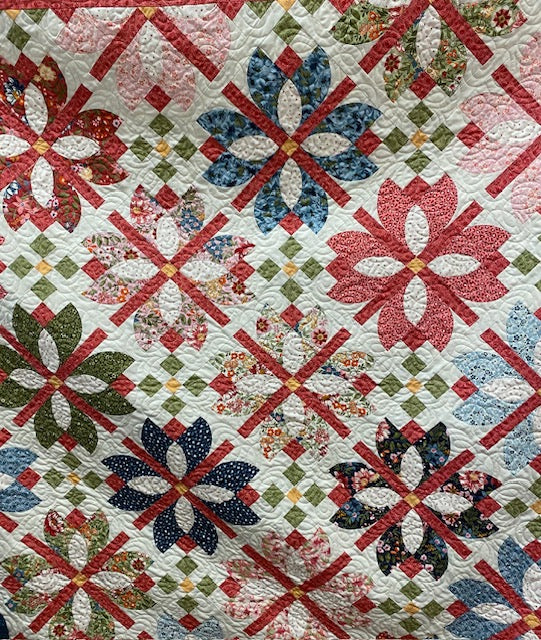 Flowers Through the Lattice Quilt Kit