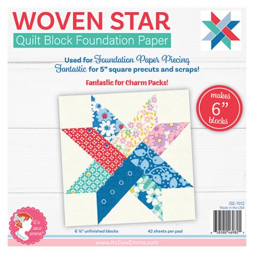 6in Woven Star Quilt Block Foundation Paper