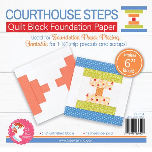 6in Courthouse Steps Quilt Block Foundation Paper