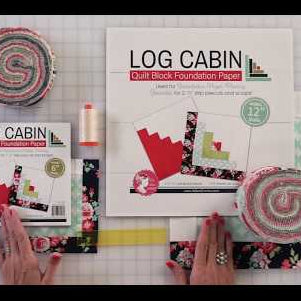 12 inch Log Cabin Quilt Block Foundation Paper