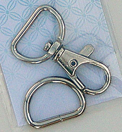 Swivel Clip and D Ring - Nickel