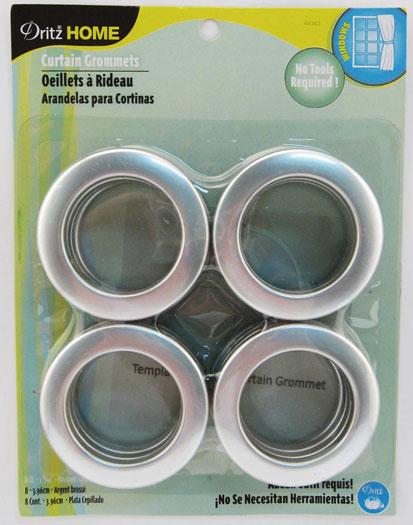 Curtain Grommet Lg Silver 1-9/16" 8ct