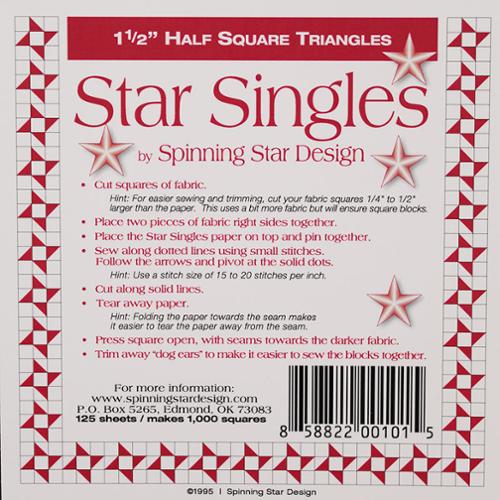 Star Singles by Spinning Star Design 1.5in Half Square Triangles