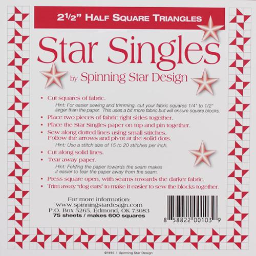 Star Singles by Spinning Star Design 2.5in Half Square Triangles