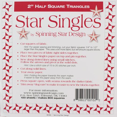 Star Singles by Spinning Star Design 2in Half Square Triangles